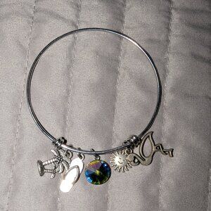 $1 with Bundle ~ Beach Charm Bangle Bracelet – Mermaid, Palm Tree, etc. 4640